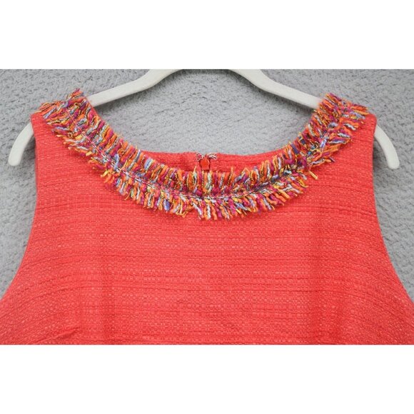 Talbots Orange Clay Tweed Sleeveless Dress-Size 16-Pockets-Lined-Office - Picture 4 of 12